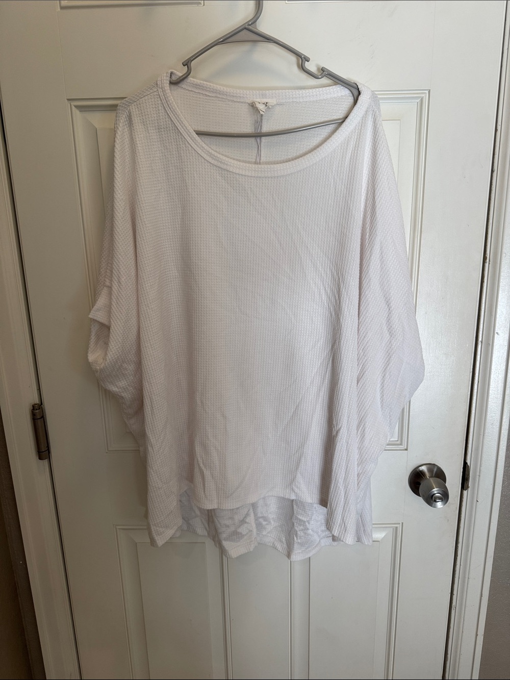 ANDREE BY UNIT White Waffle Knit Dolman Tunic